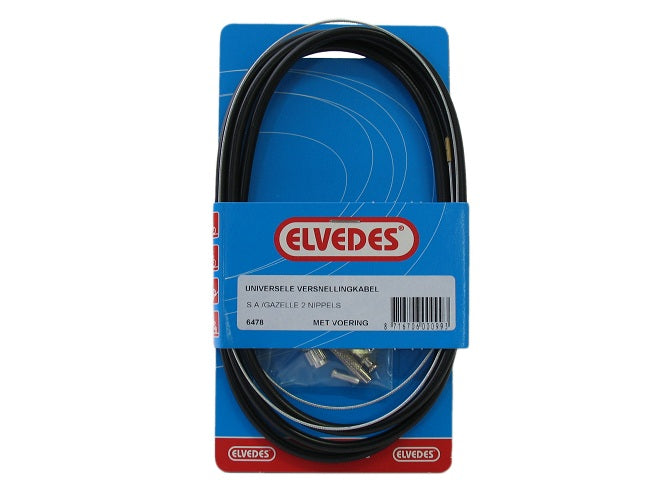 Gear Cable Set Elvedes 1700 2250 mm Universal Sturmey Archer Galvanized - Svart (på kart)