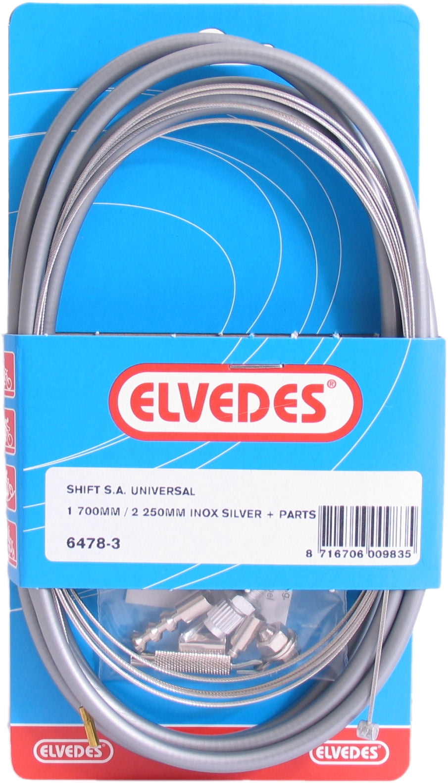 Osobní kabely ELVEDES SET 1700 2250 mm Univerzální Sturmey Archer z nerezové oceli stříbro (na mapě)