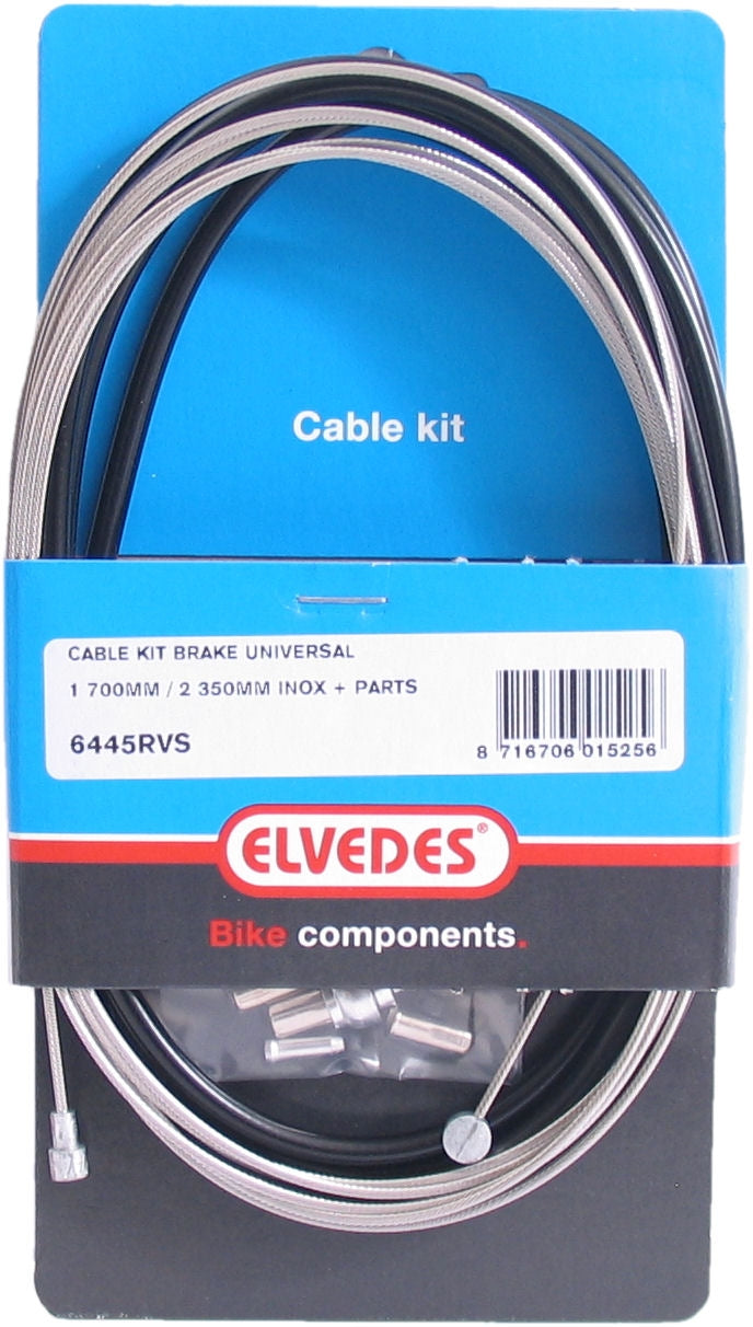 Conjunto de cable de freno Elvedes Universal 1800 2350 mm de plata negra