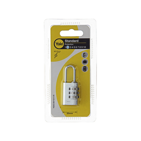 Yale 1065213 - hangslot 20mm alu zilver std | 3 stuks