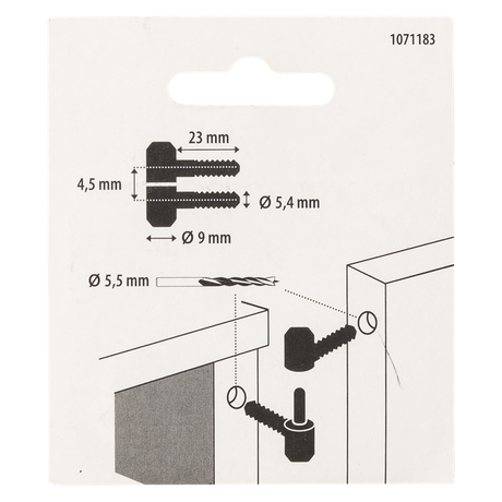 Mack 1071183 - 2 meubel inboorpaumellen zwart ø 9 x 23 mm | 5 stuks