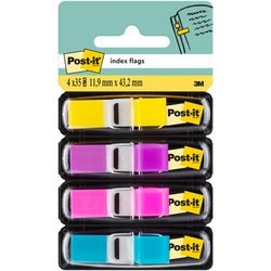 Post-it index smal | 4 x 35 tabs | geel | paars | roze en helderblauw