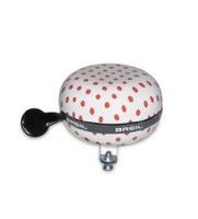 Basil Polkadot - Bicycle Bell - White Red