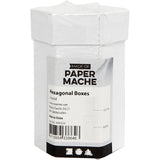 Creativ Company Sechseckboxen, H: 7+9 cm, Maße 4,5+6 cm, weiß, 2 Stück 1 Set