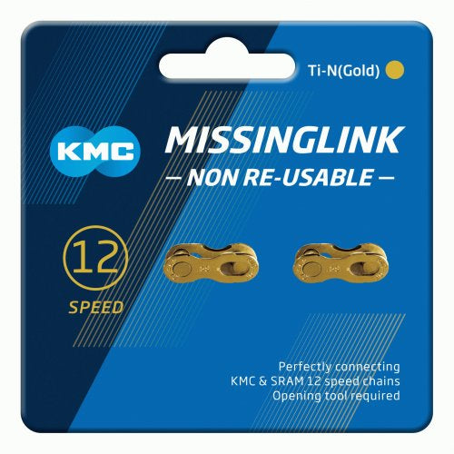 Link de cadena KMC 12 Velocidad de oro TI-N no reutilizable