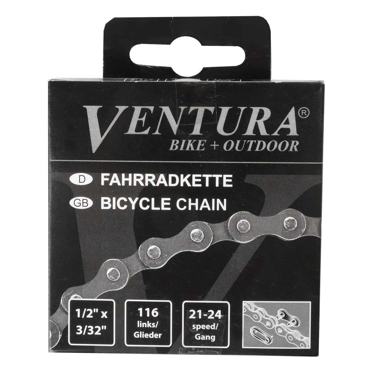 Ventura necklace 8 speed, 1 2x3 32 116l gray brown (hanging pack)