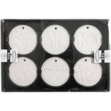 Creativ Company Ornamente zum Aufhängen, Größe 7x7 cm, Stärke 0,6 cm, weiß, 6 Stück 1 Box