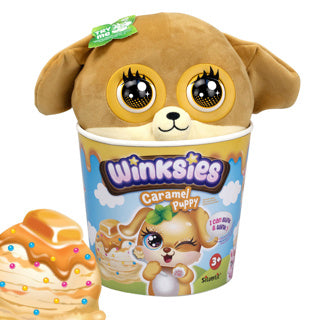Silverlit Winksies Caramel Welpe – interaktives Kuscheltier in einem Eisbecher