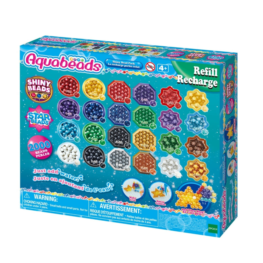 Aquabeads aquabeads navulling glans parels pakket 2000 stuks