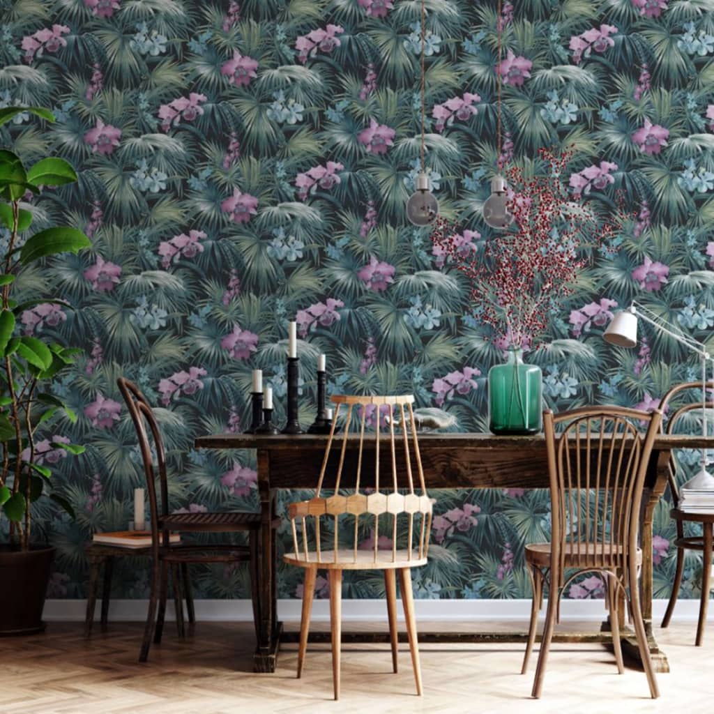 North Wall Noordwand tapet Tropical Flowers Green