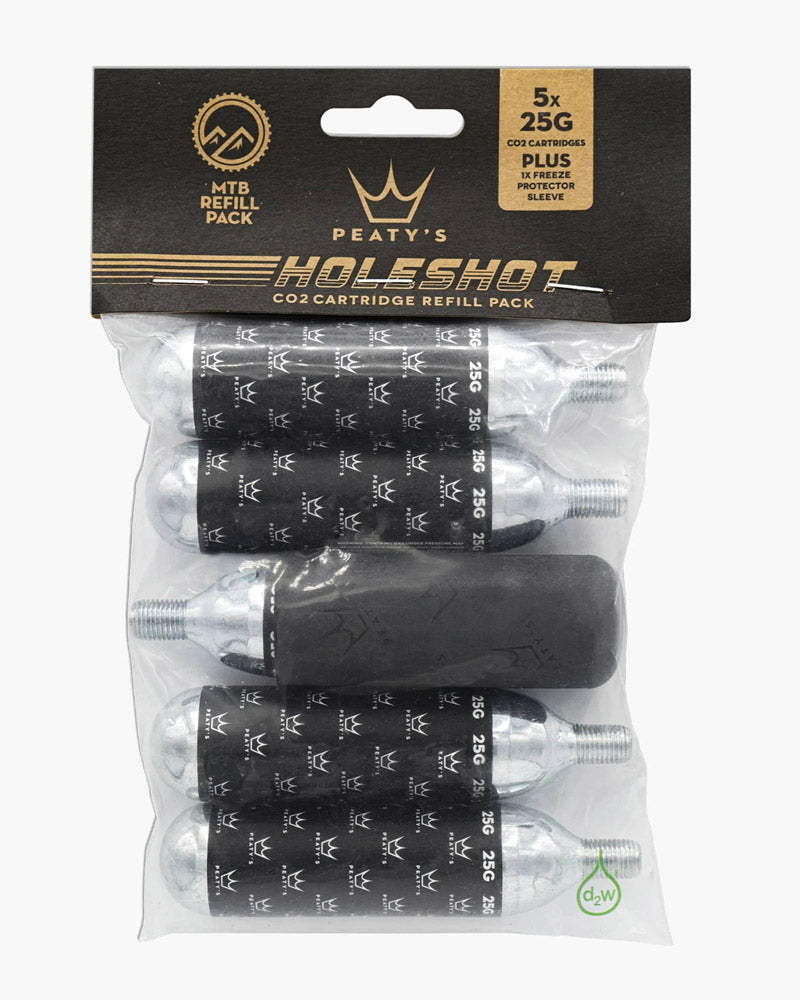 Peaty's Holeshot CO2-Patronen-Nachfüllpackung – MTB (25 g), 5er-Packung