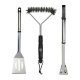 Interbosch flamecraft bbq gereedschapset 3-delig zwart rvs
