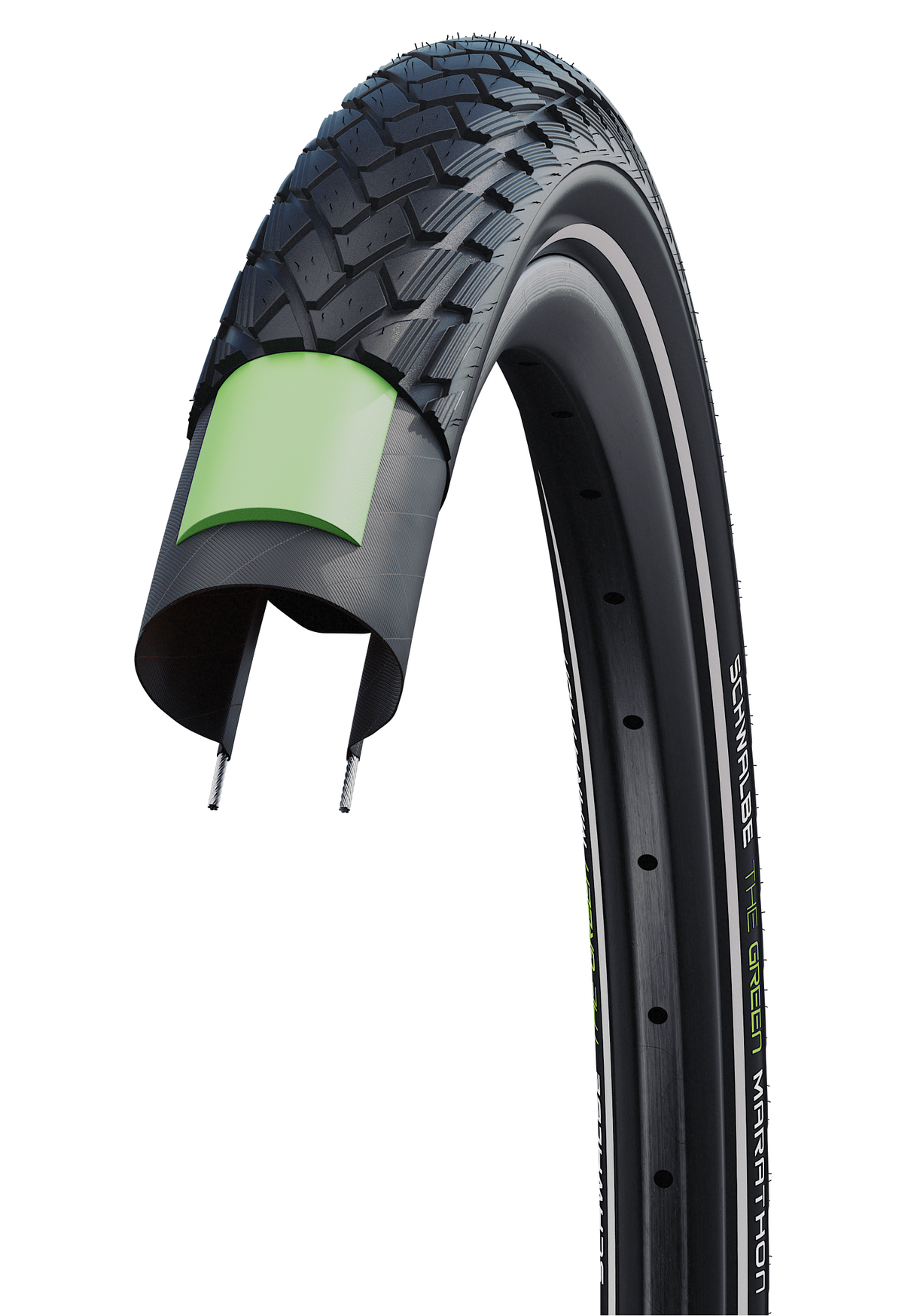 SCHWALBE TENRE ZELENI MARATON GreenGuard 28 x 2,00 50-622 mm črna z odsevom