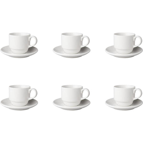 Mammoet Tasse und Untertasse weiß Budgetline breit (6x 200 ml)