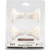 Creativ Company Haken, H: 5,1 cm, T 5,4 cm, weiß, 4 Stück 1 Box