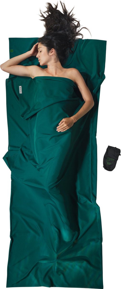 Cocoon-Reiselaken – Lakentasche – Mikrofaser – moosgrün