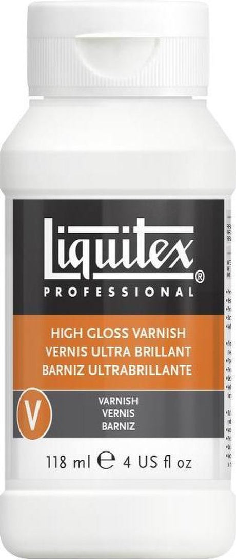Liquitex 126604 Profi-Hochglanzlack 118 ml – Acryllack, transparent, UV-beständig, langlebig, hochglänzend – Hochglanzlack