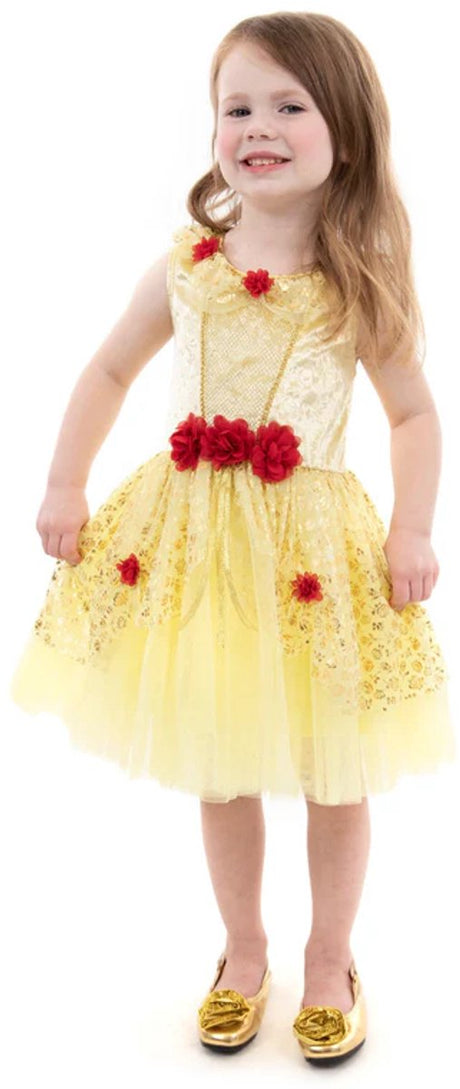 Kleine Abenteuer – gelbes Beauty-Partykleid – Größe M (98-104)