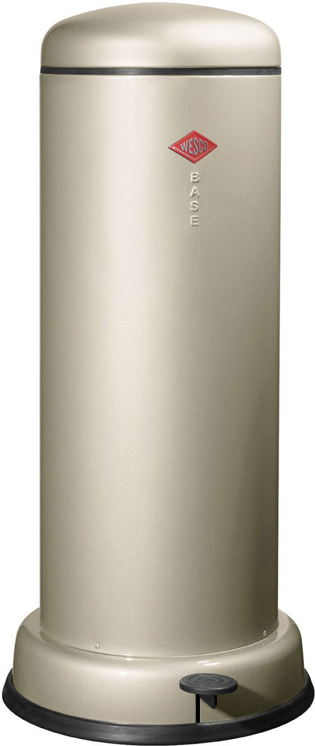 Wesco großer Baseboy-Abfallbehälter mit Soft-Close | 30 Liter | Metall - Neusilber | Treteimer