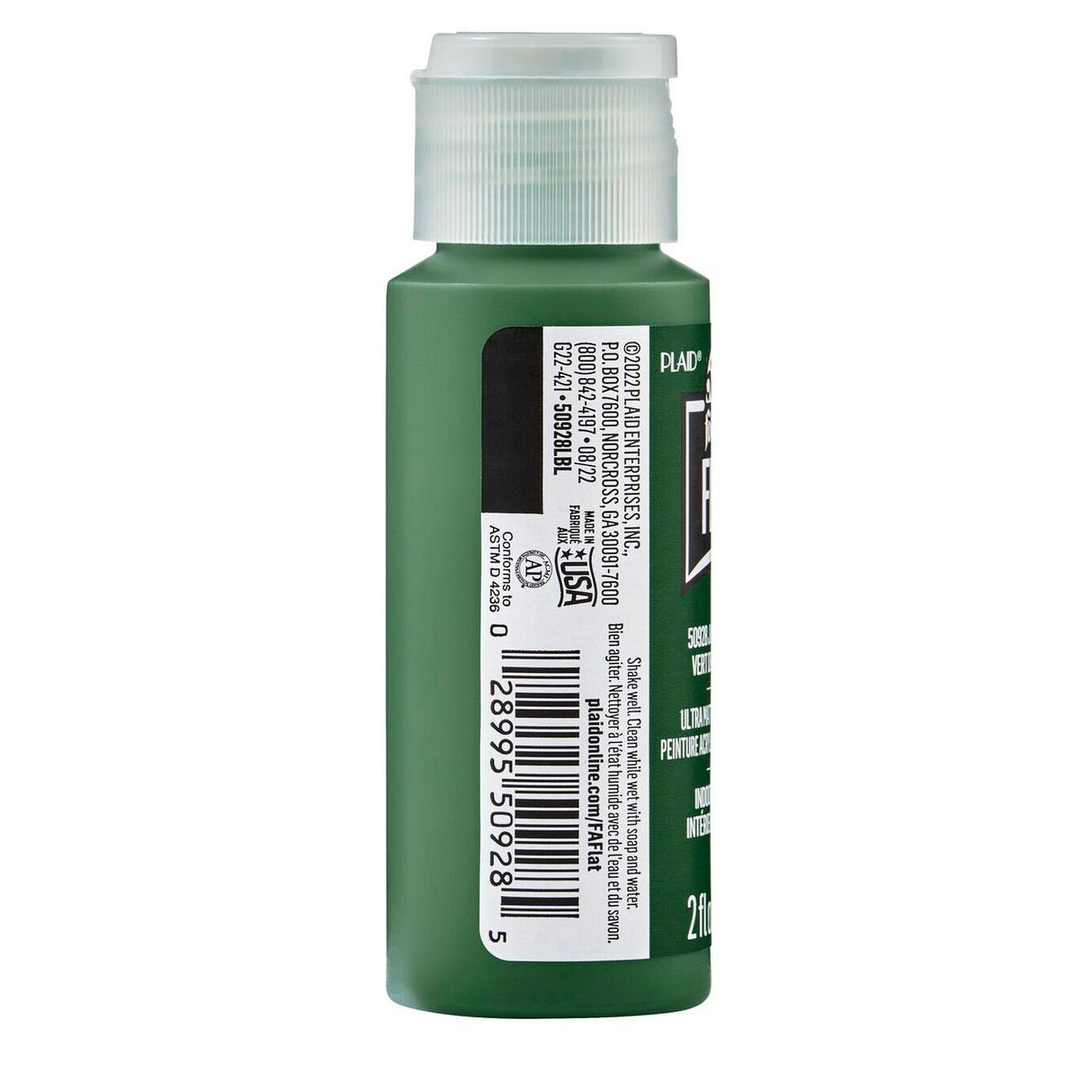 Folkart • Flache, ultramatte Acrylfarbe, Dschungelgrün, 59 ml