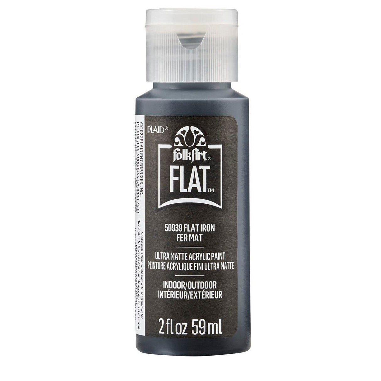 Folkart • Flache, ultramatte Acrylfarbe, Flacheisen, 59 ml