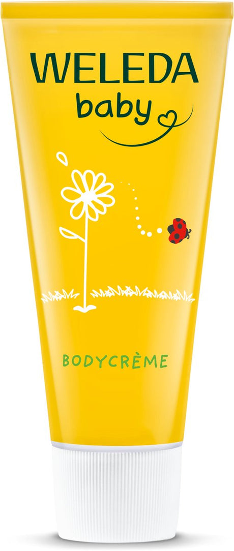 Weleda Baby-Körpercreme – Ringelblume und Kamille – pflegt und schützt Babyhaut intensiv – 100 % natürliche Inhaltsstoffe – 75 ml