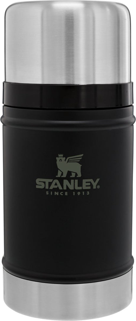 Stanley klassisches, legendäres Lebensmittelglas 0,7 l – Thermos-Lunchbox hält 15 Stunden warm – Deckel dient als Schüssel – auslaufsicherer Lebensmittelbehälter – BPA-frei – spülmaschinenfest – mattschwarz