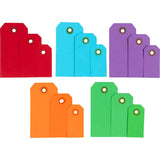 Creativ Company Manila-Etiketten, Größe 3x6+4x8+5x10 cm, 220 g, verschiedene Farben, 500 Stück 1 Box