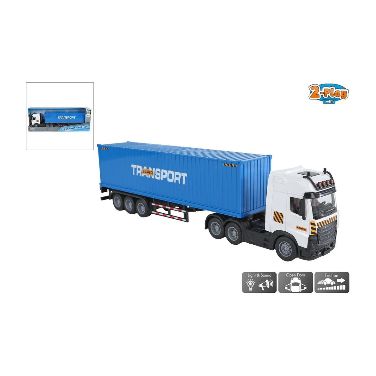 2-Spiel-Truck mit Auflieger-Reiblicht und Sound 38cm
