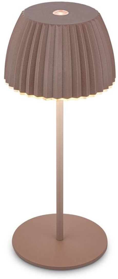 B.k.licht Briloner Champ Mini – wiederaufladbare Mini-Tischleuchte – kabellose Lampe – Touch-dimmbar – für drinnen und draußen – Gewinner des Deutschen Designpreises 2025 – braun – ø8,5 x 20 cm
