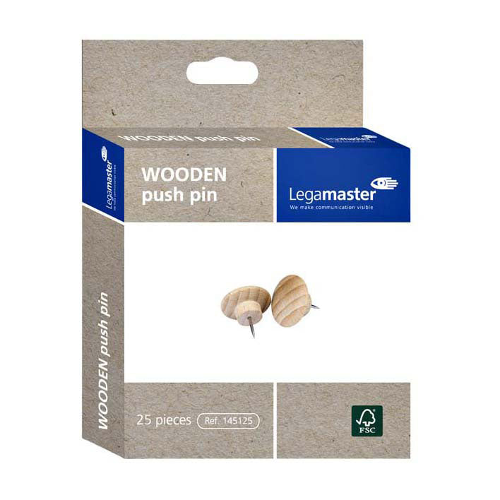 Quantore Reißzwecken Legamaster Holz, 25 Stk.
