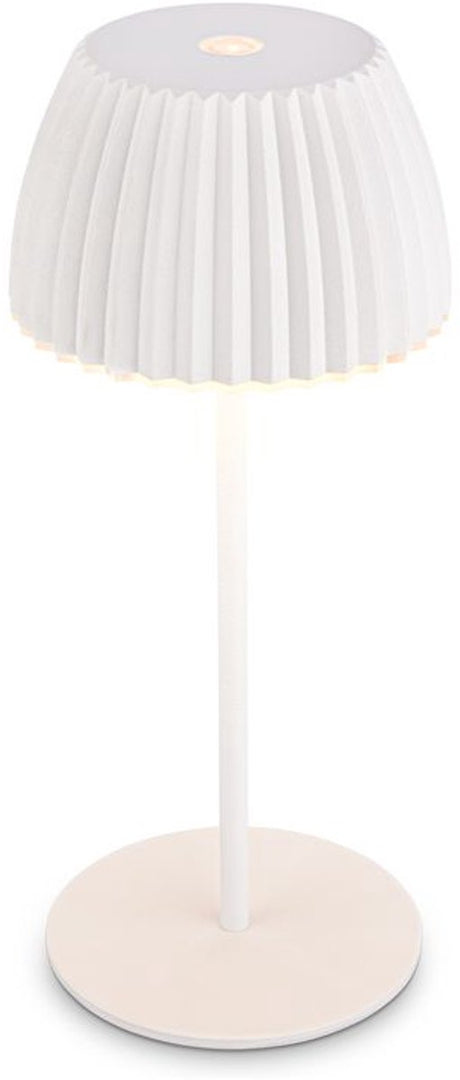 B.k.licht Briloner Champ Mini – wiederaufladbare Mini-Tischleuchte – kabellose Lampe – Touch-dimmbar – für drinnen und draußen – Gewinner des Deutschen Designpreises 2025 – Weiß – ø8,5 x 20 cm
