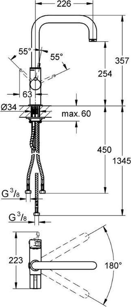 Grohe rot - Küchenarmatur Duo, Chrom 30097000