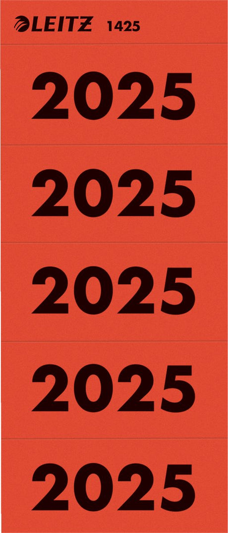 Leitz Rückenschild 2025 – selbstklebend – 100 Stück – rot