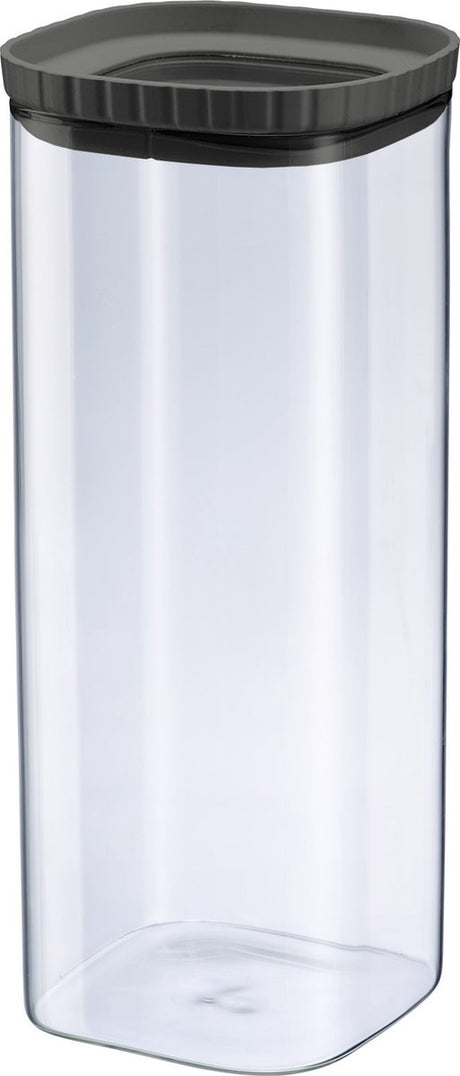 Westmark Glasdose mit Silikondeckel – praktische Vorratsdose mit Deckel, ideal zum Aufbewahren von Nudeln, Gewürzen, Tee, Süßigkeiten, uvm., quadratisch, stapelbar – 2.230 ml