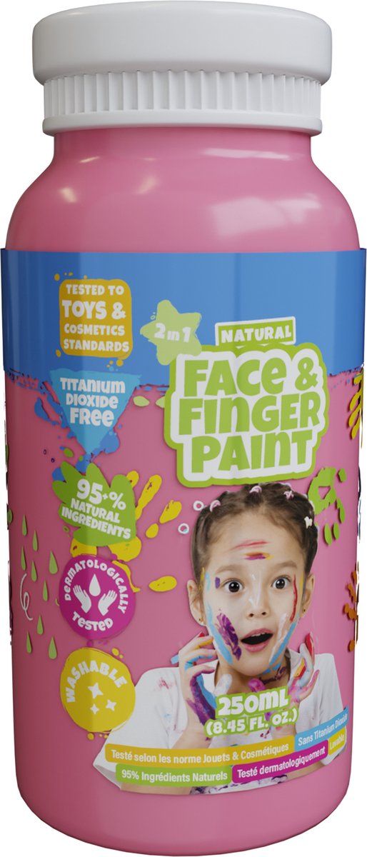 Boti natürliche Fingerfarben-Gesichtsflasche – rosa, 250 ml