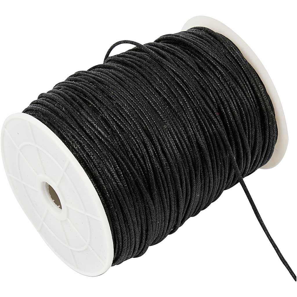 Creativ Company Baumwollkordel, Stärke 2 mm, schwarz, 100 m 1 Karton