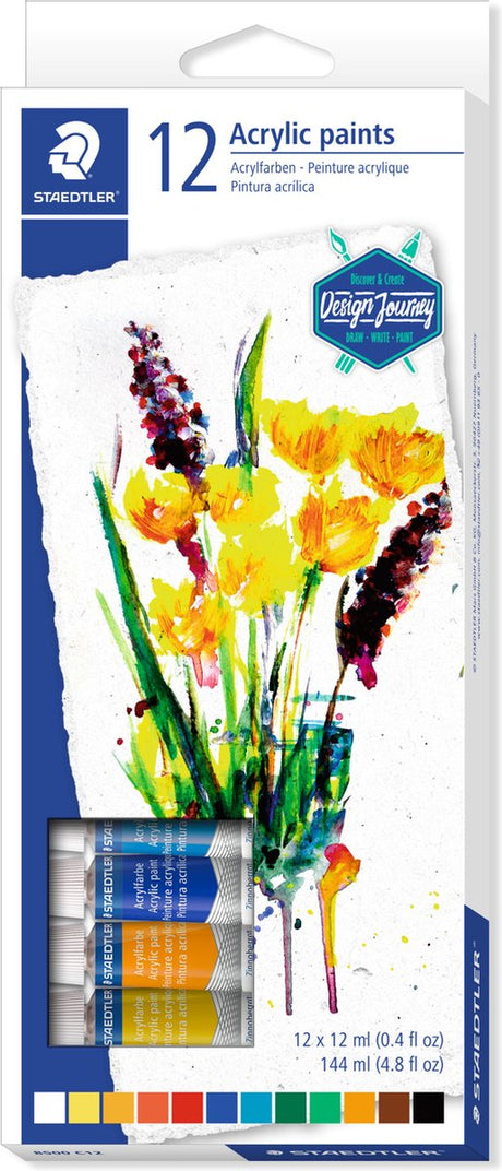 Staedtler Design Journey – Karat-Acrylfarbe – Set mit 12 Tuben à 12 ml