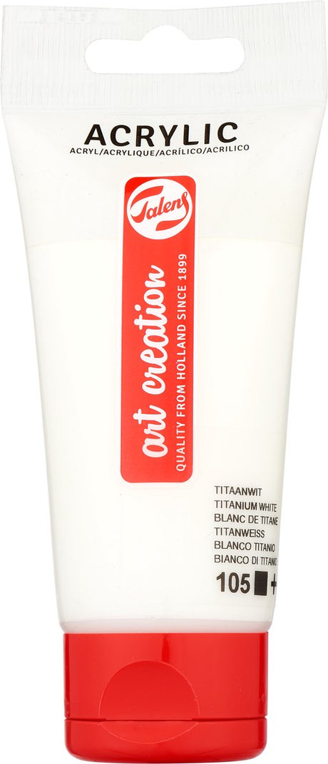Talens Art Creation Acrylfarbe, Tube 75 ml, Titanweiß 105