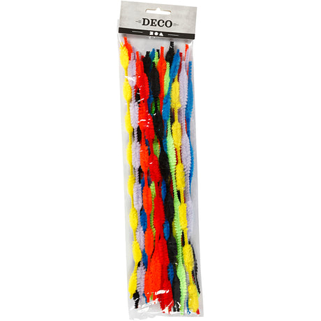 Creativ Company Chenille, gewellt, L: 30 cm, Stärke 5-12 mm, verschiedene Farben, 28 div. 1 Karton