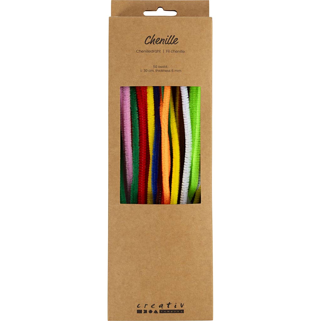 Creativ Company Chenillegarn Farbe 30cm, 50 Stk.