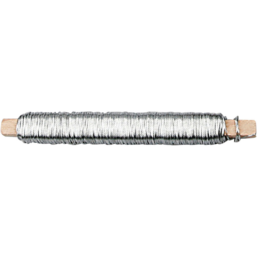 Creativ Company Blumendraht, Stärke 0,6 mm, Silber, 50 m 1 Rolle