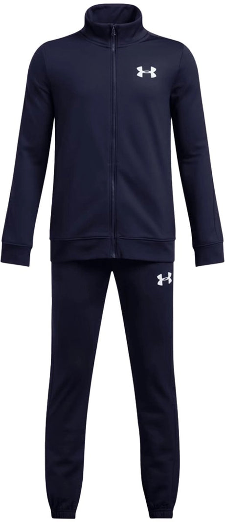 Under Armour ua Rival Knit Track Suit – Blauer Jungen-Trainingsanzug – Midnight Navy – Midnight Navy – Weiß