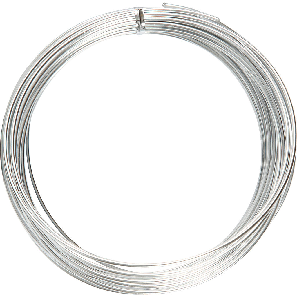 Creativ Company Aludraht, rund, Stärke 2 mm, silber, 10 m 1 Rolle