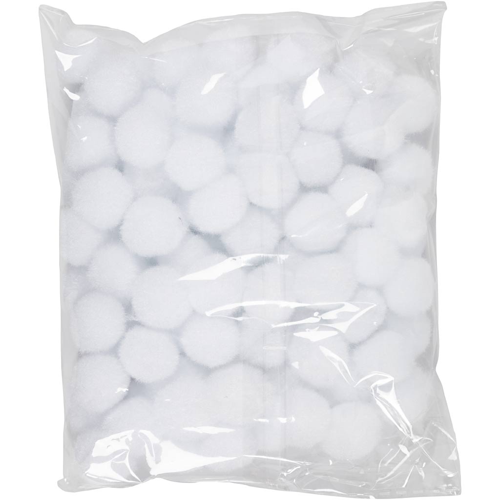 Creativ Company Pompons, D 20 mm, weiß, 100 Stück 1 Box