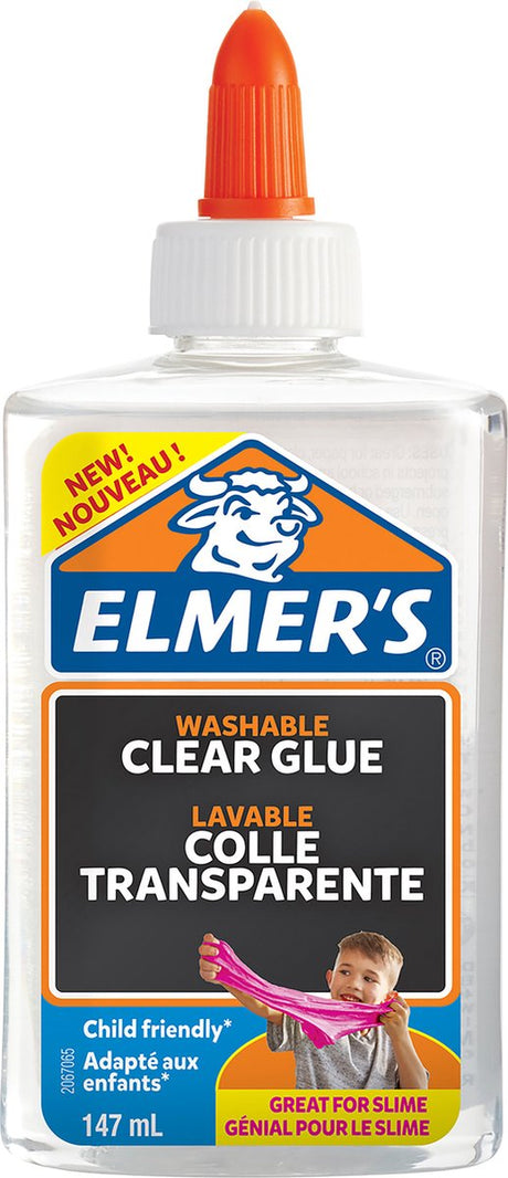 Elmer's farbloser PVA-Kleber | 147 ml | waschbar und kinderfreundlich | Ideal zum Herstellen von Schleim und zum Basteln