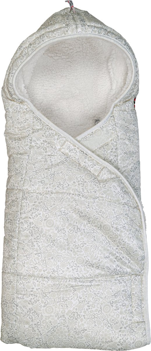 Lodger wrapper - wikkeldeken voor autostoel - wit - 0-9 maanden - winddicht warm - omslagdoek baby