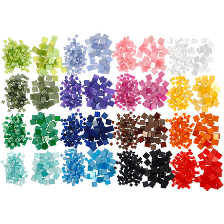 Creativ Company Minimosaik, Maße 5x5+10x10 mm, Stärke 2 mm, 32x25 g 1 Karton