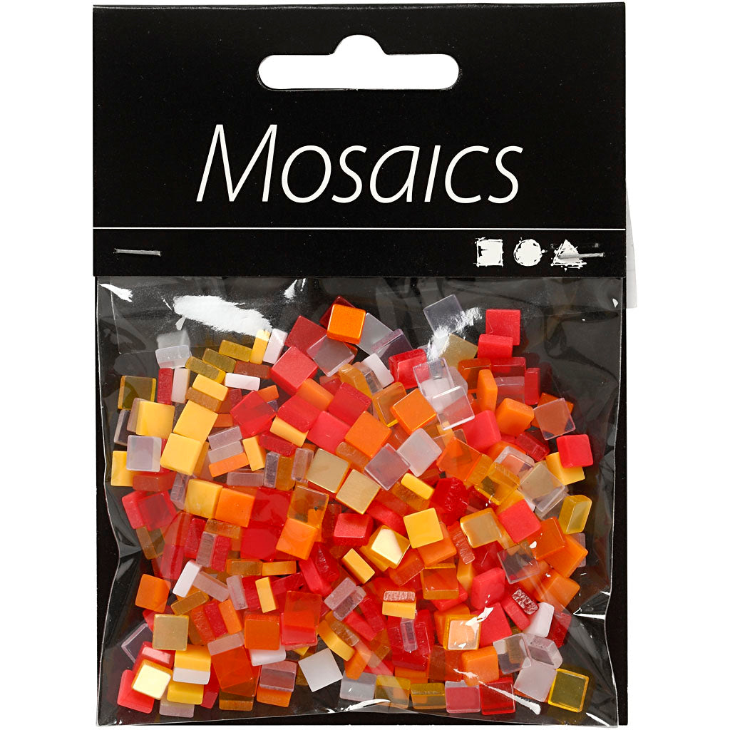 Kreativfirma Mini Mosaic Red Orange 5x5mm, 25 Gramm