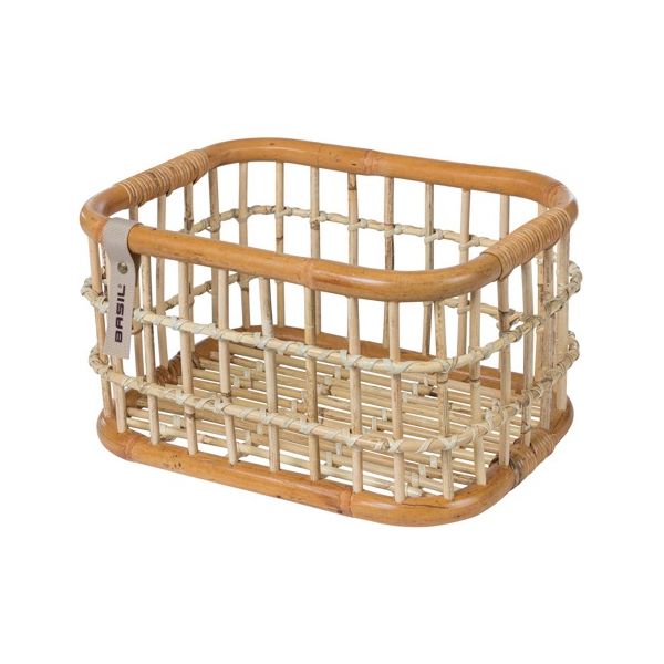 Basil Green Life - Rattan Fahrradkorb - mittel - Land natürlicher Braun